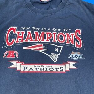 VTG New England Patriots 2004 AFC Champions Two In A Row T Shirt XL NFL Football